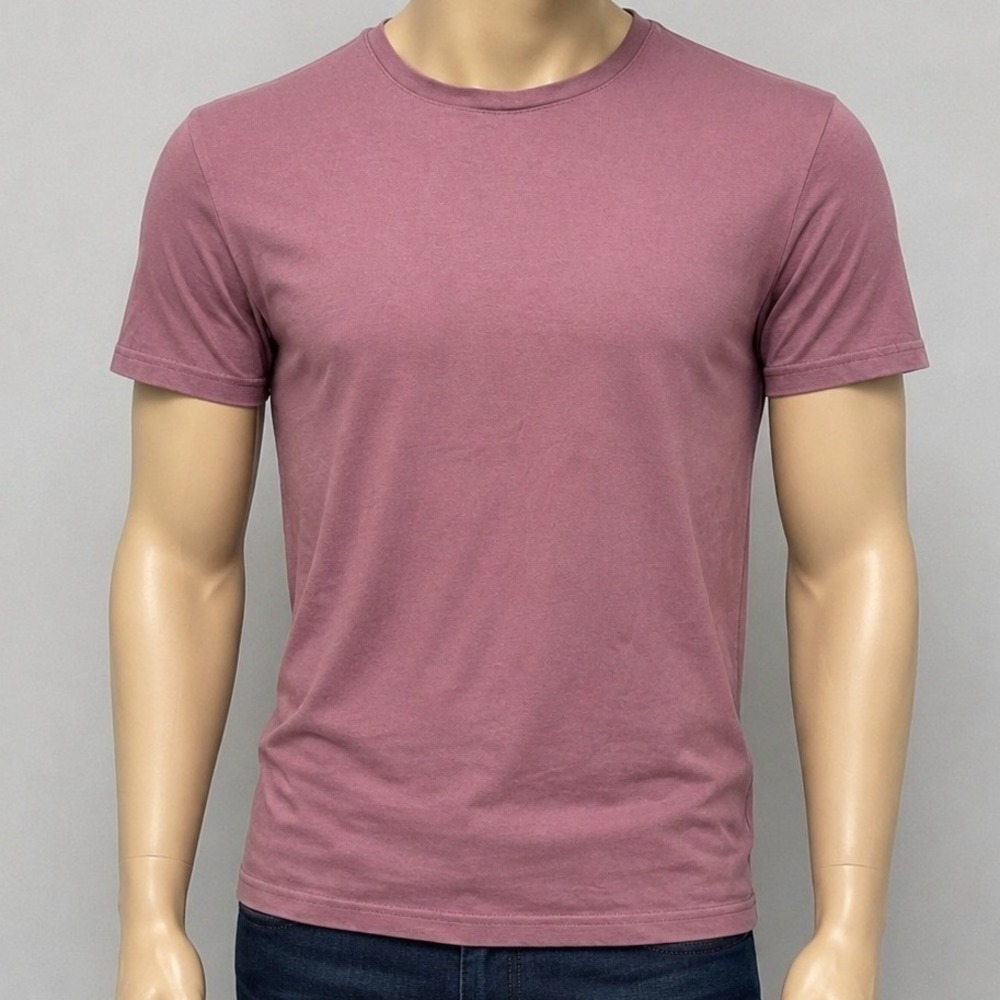 H&M Mens T-Shirt Mauve Pink Slim Fit Short Sleeve Crew Neck S